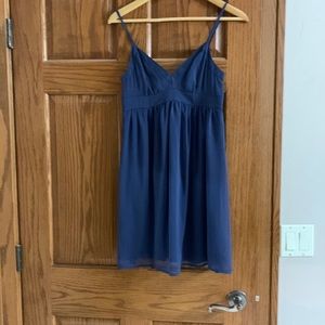 Dark blue sheet overlay slip dress American Eagle size 2